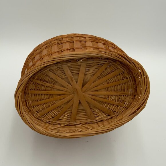 Vintage Wicker Bunny Rabbit Basket Red Eyes Bamboo Ears Easter Basket - Picture 6 of 11